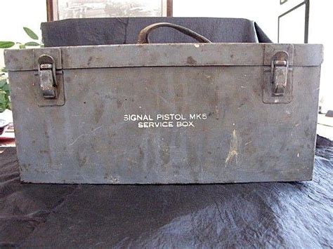 ww2 navy metal box blue|WW2 US Navy MK5 Signal Pistol Service Box Vtg .